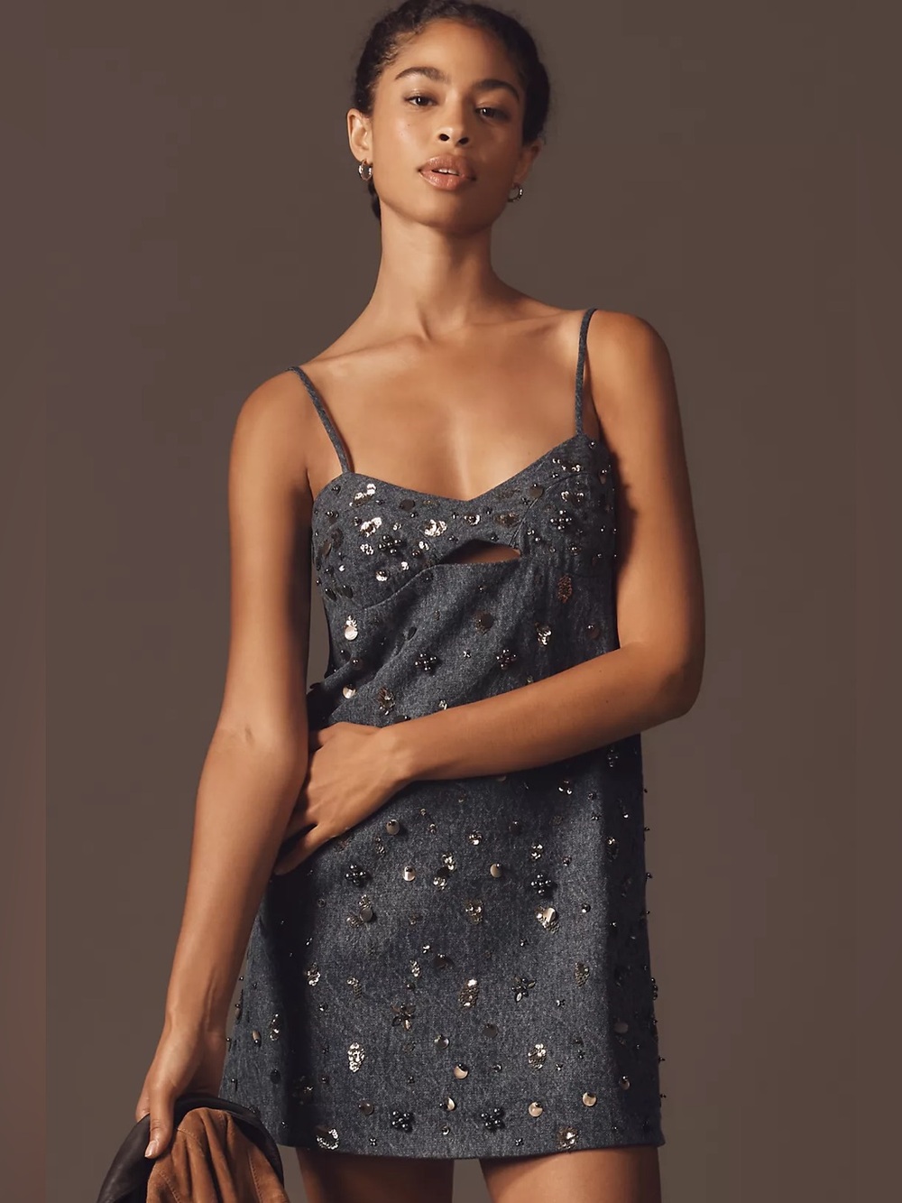 Dhruv Kapoor Embellished Cutout Mini Dress Anthropologie